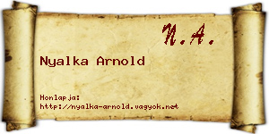 Nyalka Arnold névjegykártya